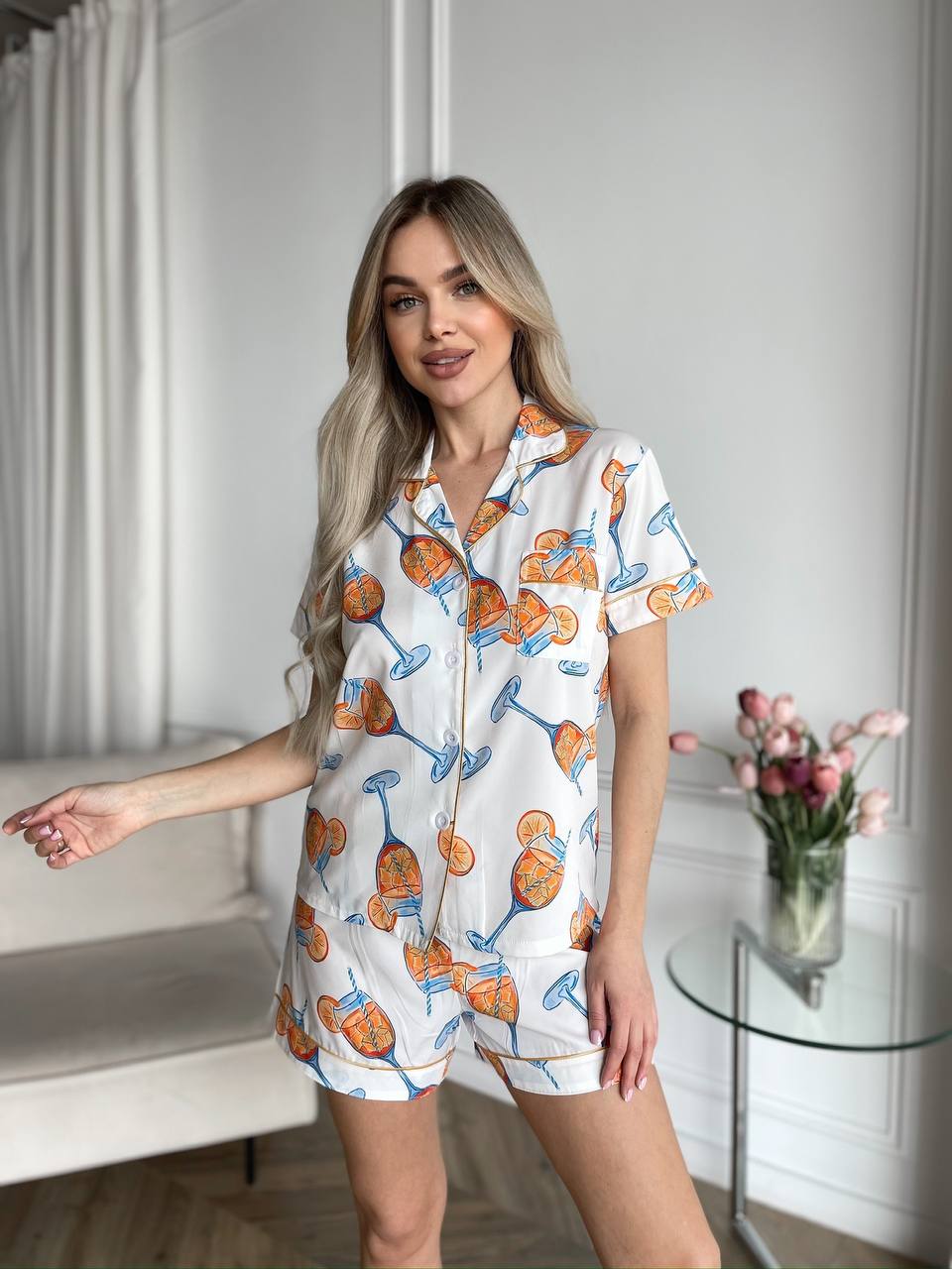 DO3584/2 піжама/ домашній костюм: сорочка, шорти