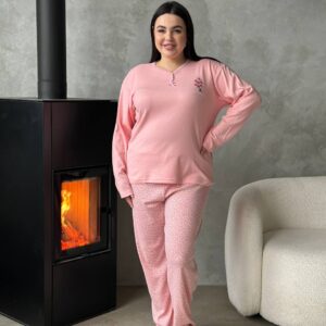 Піжама PLUS SIZE з м'яким квітковим принтом [DO3921]