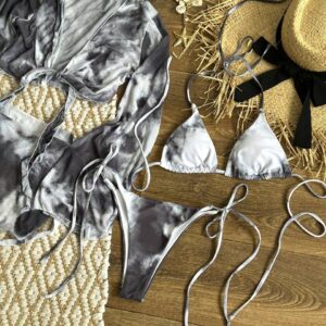 Пляжний комплект tie-dye з топом та купальником [SW3724/1]